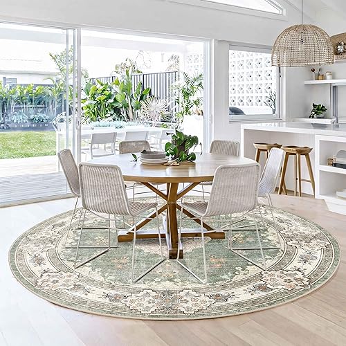 Miniatura 275 de MUJOO - Alfombra de 8 x 10 pies para sala de estar, grande, lavable, bohemio, para dormitorio, antideslizante, abstracto, suave, de pelo corto