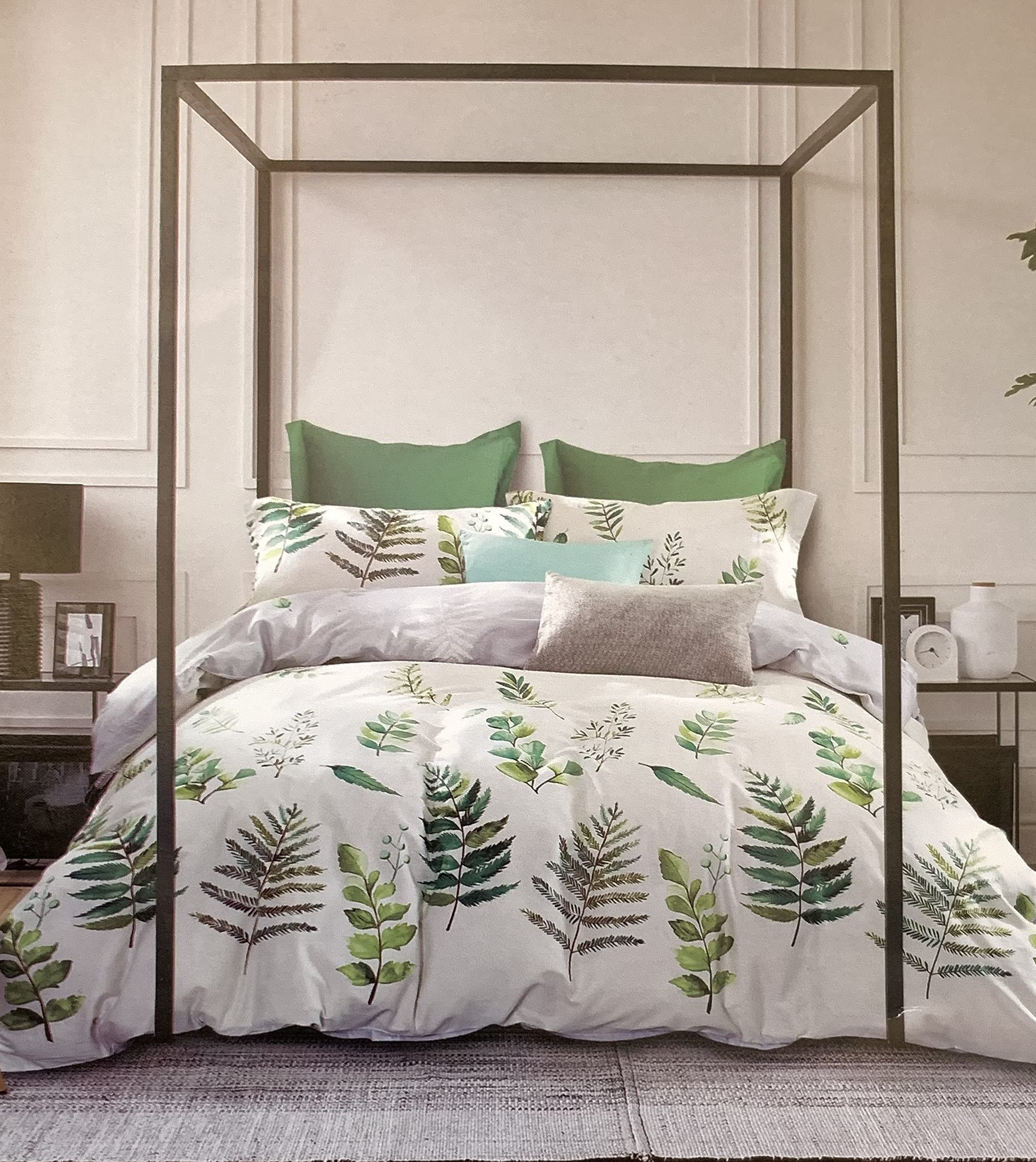 Deng Home Textile King Size Bedding Sets 6 pieces, 400 Thread Count 100% Cotton -1Quilt Cover 220cm*240cm -1Bed Fitted Sheet 200cm*200cm+30cm -4Pillow cover 48cm*74cm(King Size Bedding Sets 6 pieces)