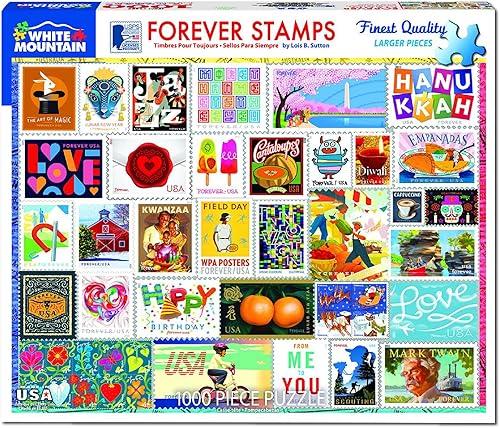 Miniatura 2 de White Mountain Sellos de rompecabezas, rompecabezas de 1000 piezas