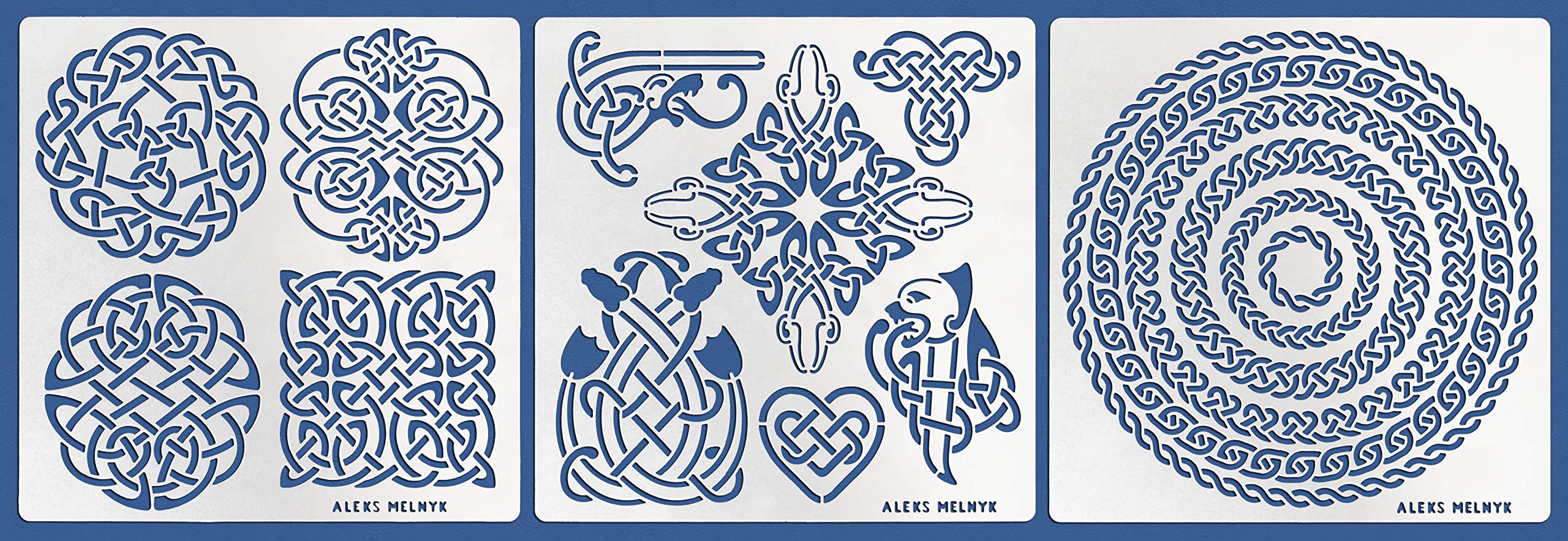 Buy Aleks Melnyk 39 Metal Journal Stencils, Celtic Knot, Round and
