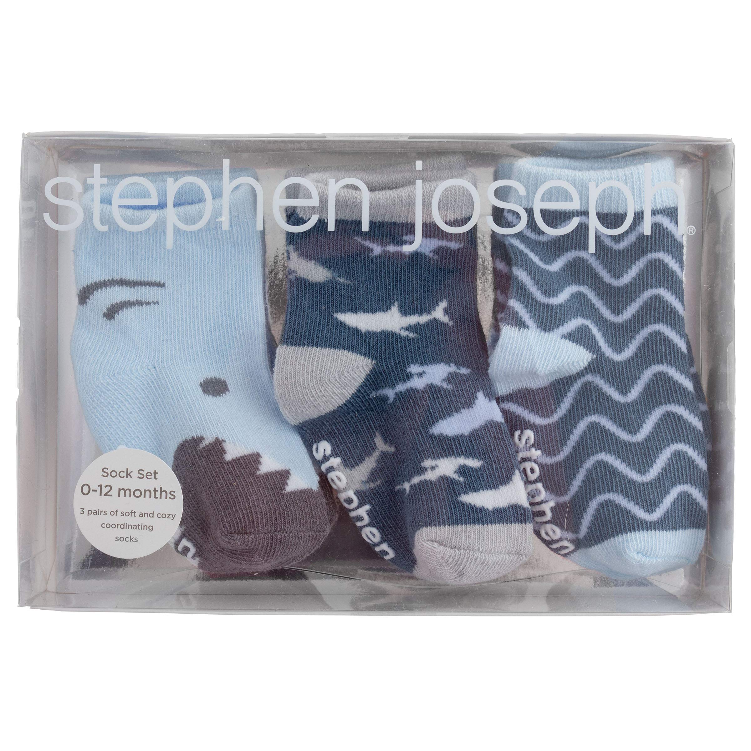 Stephen Josheph Baby Stephen Joseph Boxed Sock Set, Shark, One Size