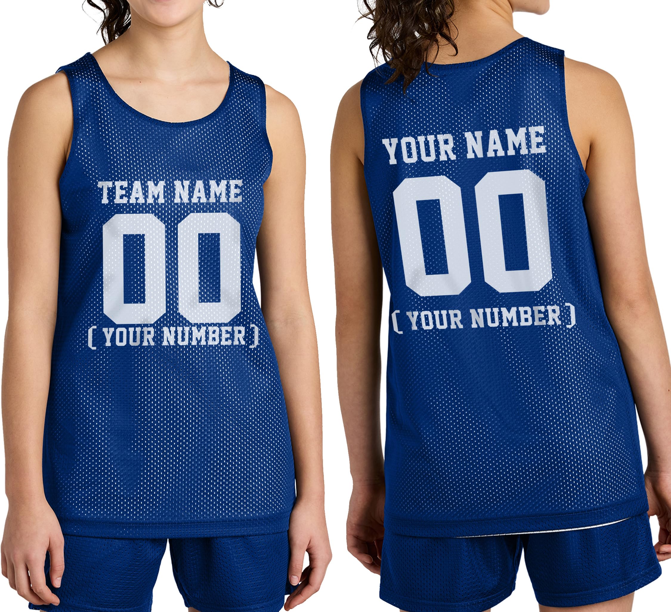 Custom Team Basketball Jersey with Your Custom Name and Number Youth Sports Tee True Royal