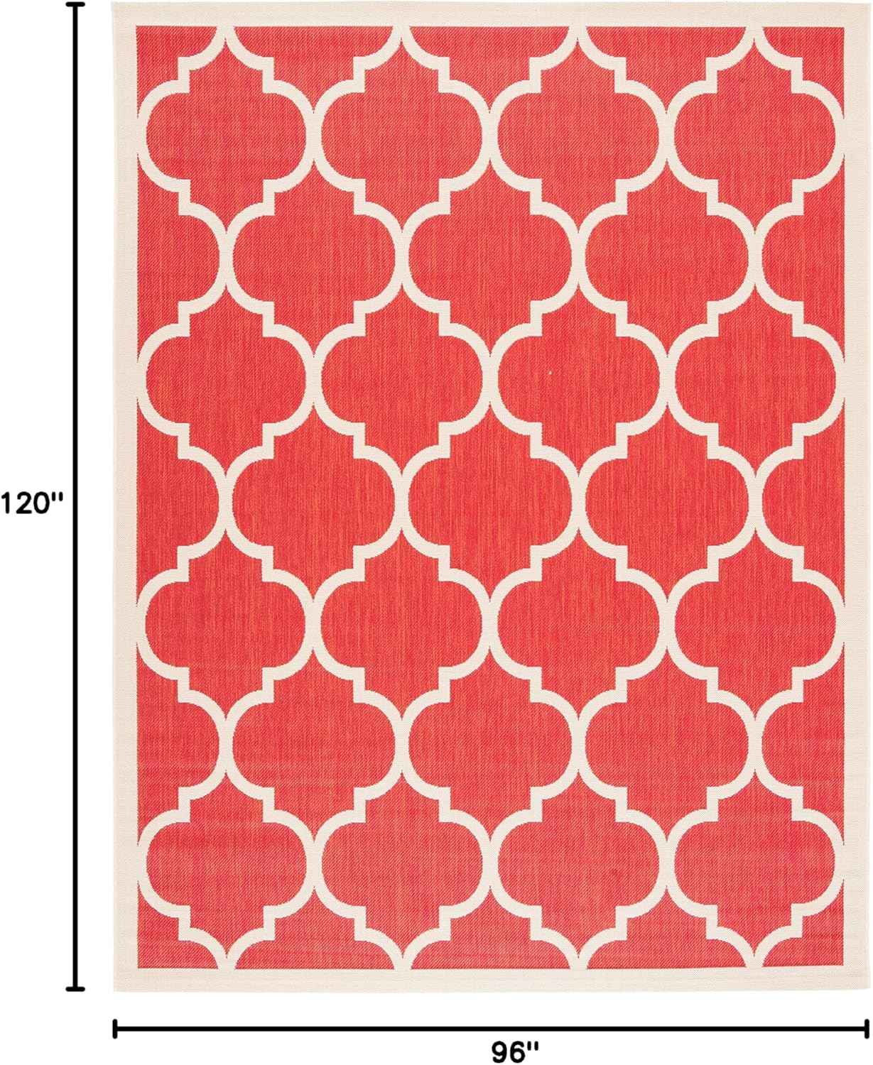 SAFAVIEH Courtyard Collection 8' x 10' Red/Bone CY6914 Trellis Indoor/ Outdoor Waterproof Easy Cleaning Patio Backyard Mudroom Area Rug