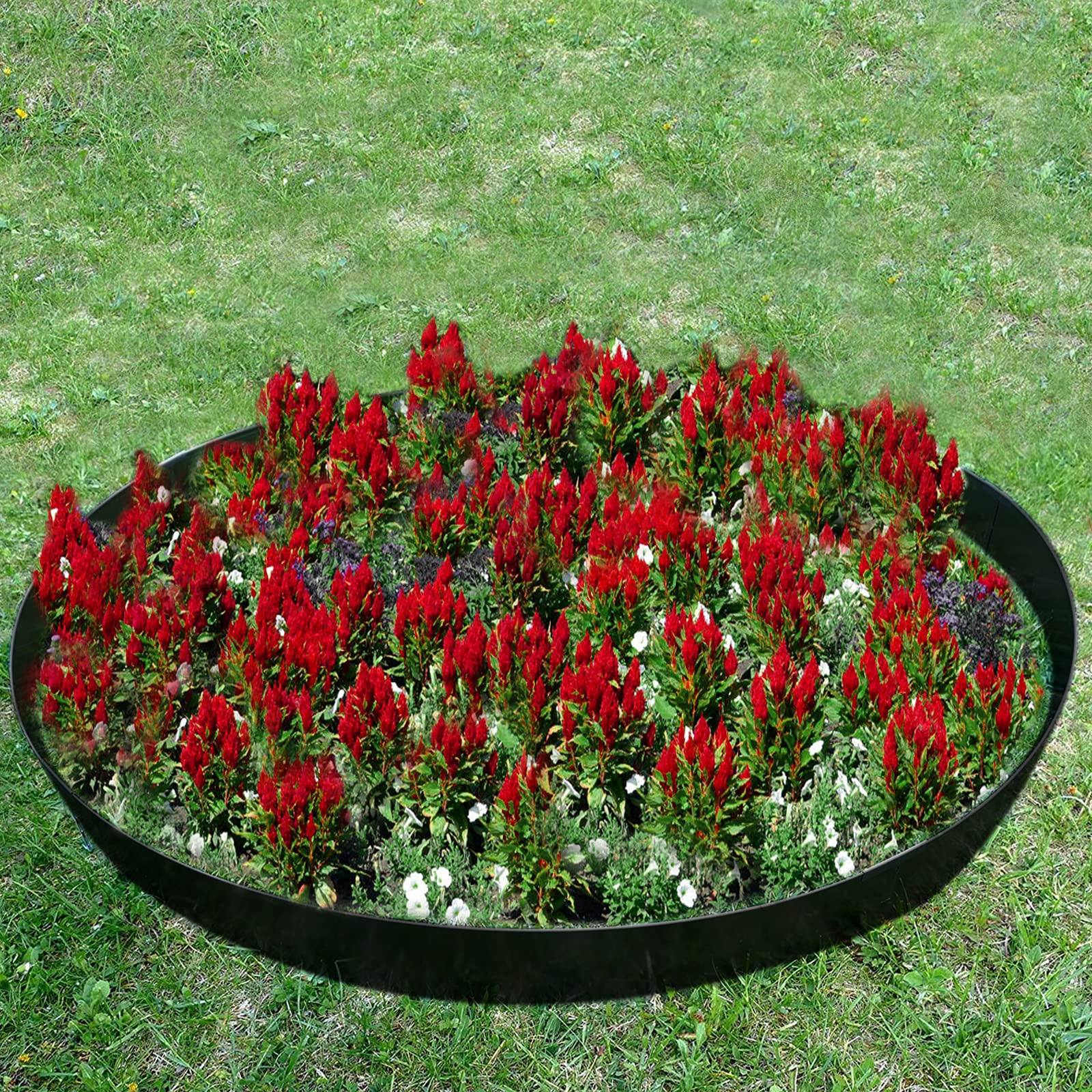35 m 35 piezas de 100 x 15 cm de metal galvanizado ajustable para jardín, borde afilado y flexible para lacaping flores y camas veterinarias, divisor Ln negro