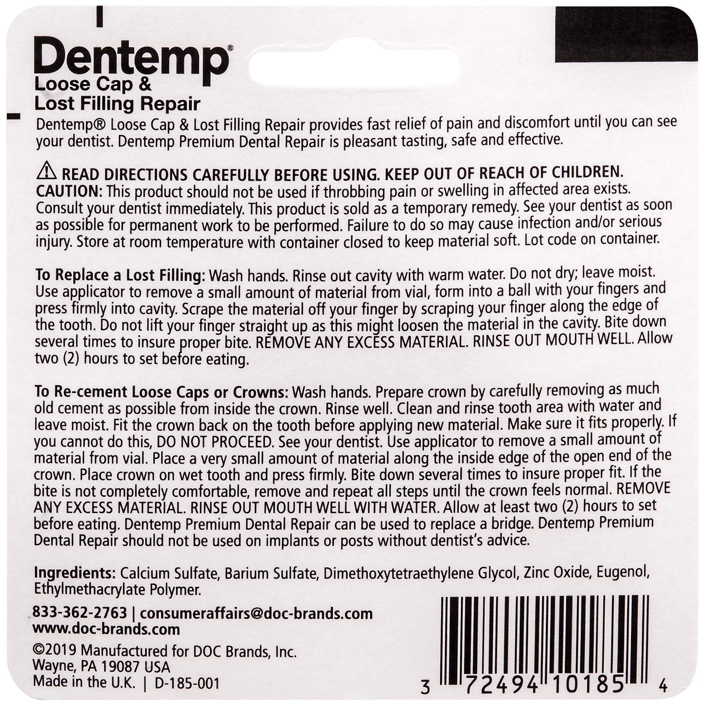 Dentemp Tooth Repair Kit Dental Repair Kit with Dental Cement, Refil
