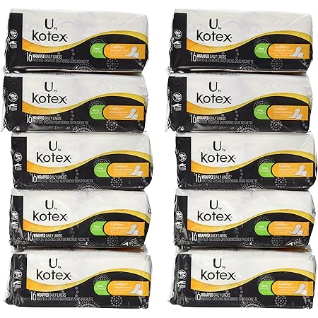 Amazon Com U By Kotex Absorbent Pantiliners Long Individually Wrapped Unscented 16 Count Health Household