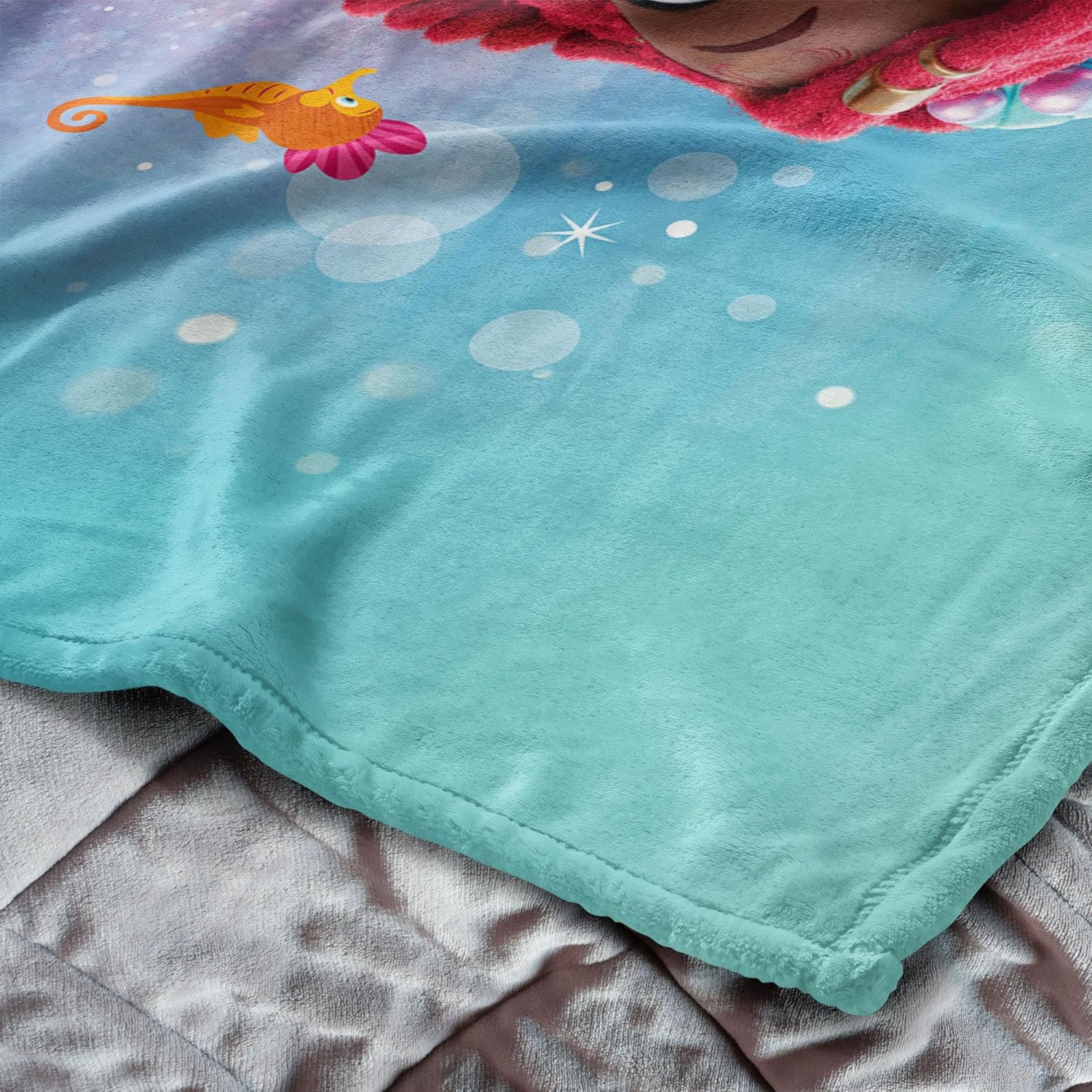 Northwest Disney Junior The Little Mermaid Silk Touch Throw Blanket, 50" x 60", Natural Explorer