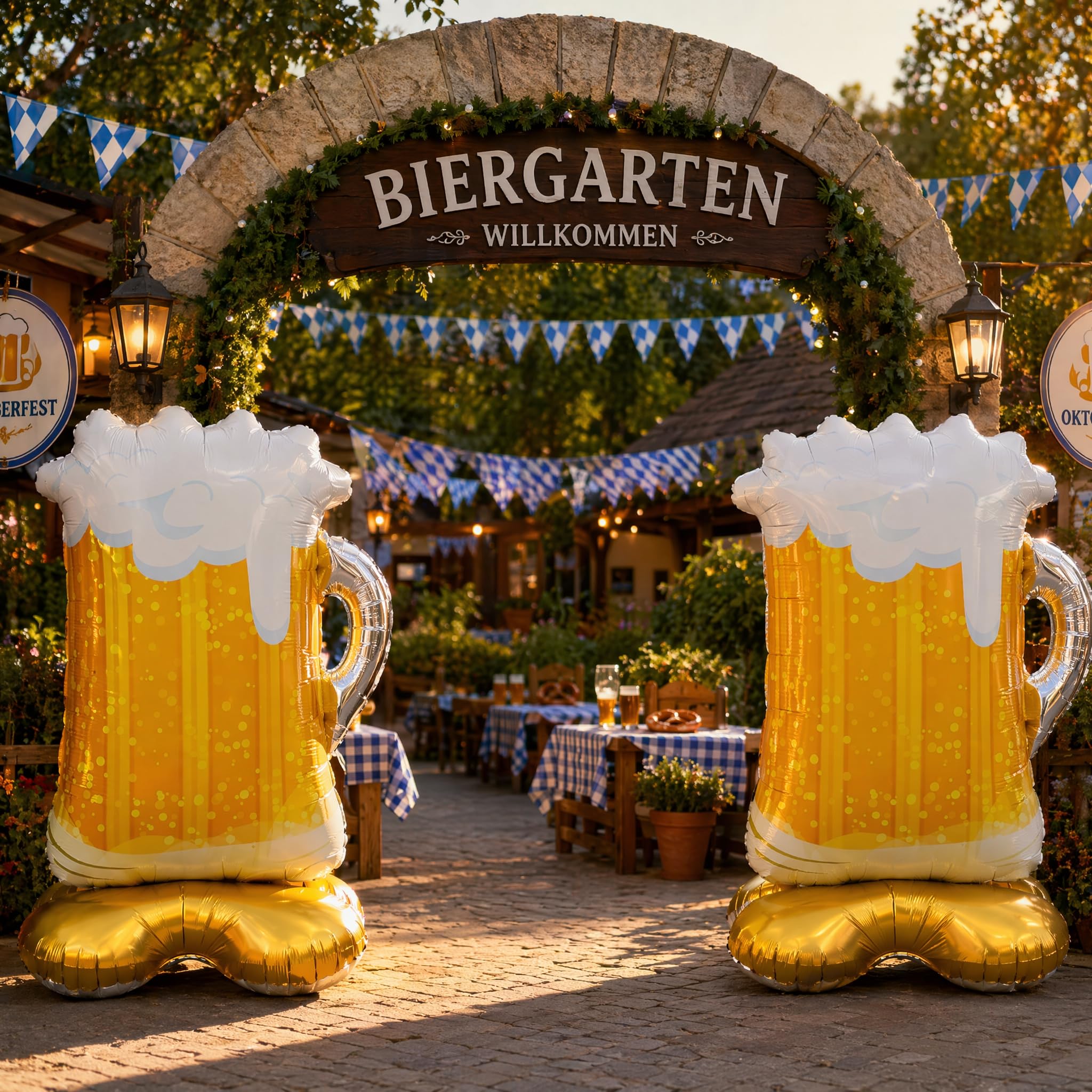 Stehendes Bierglas Heliumballon VIKY XXL Bier-Folienballon – Stehende Oktoberfest-Deko In Bierglas-Form (148x98 Cm)