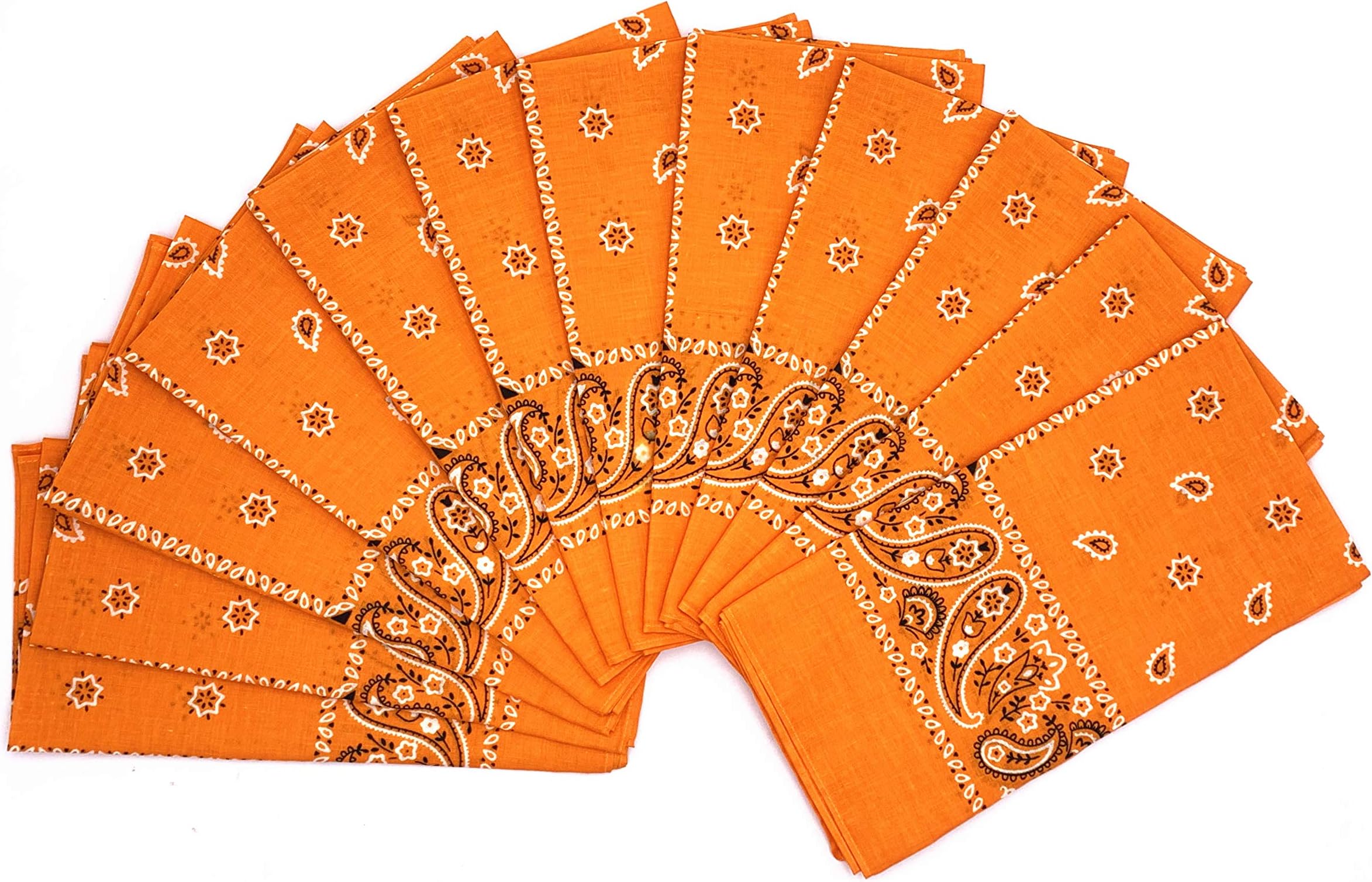 12pcs Bandana for women and men 100% Cotton Custom Fashion Paisley Design Multifunctional Outdoor Square Handkerchief