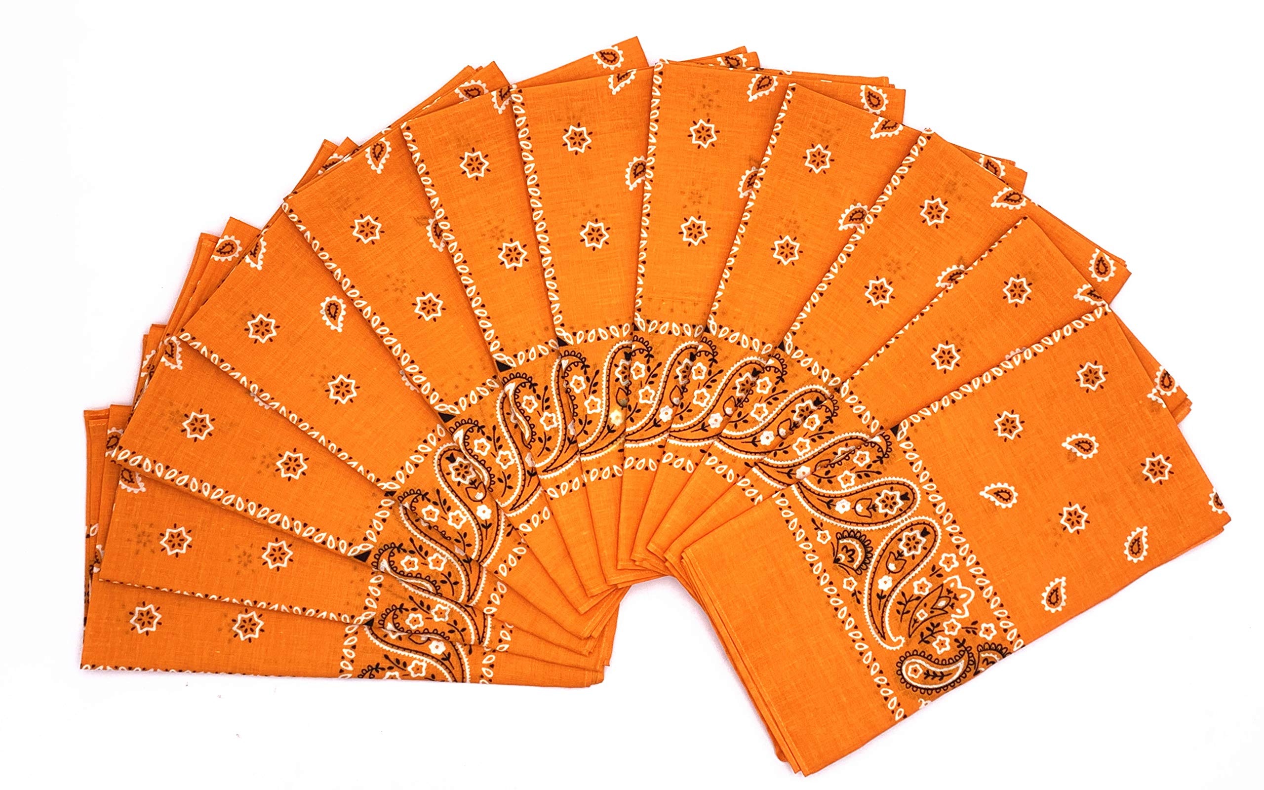 Vamqor12pcs Bandana for women and men 100% Cotton Custom Fashion Paisley Design Multifunctional Outdoor Square Handkerchief