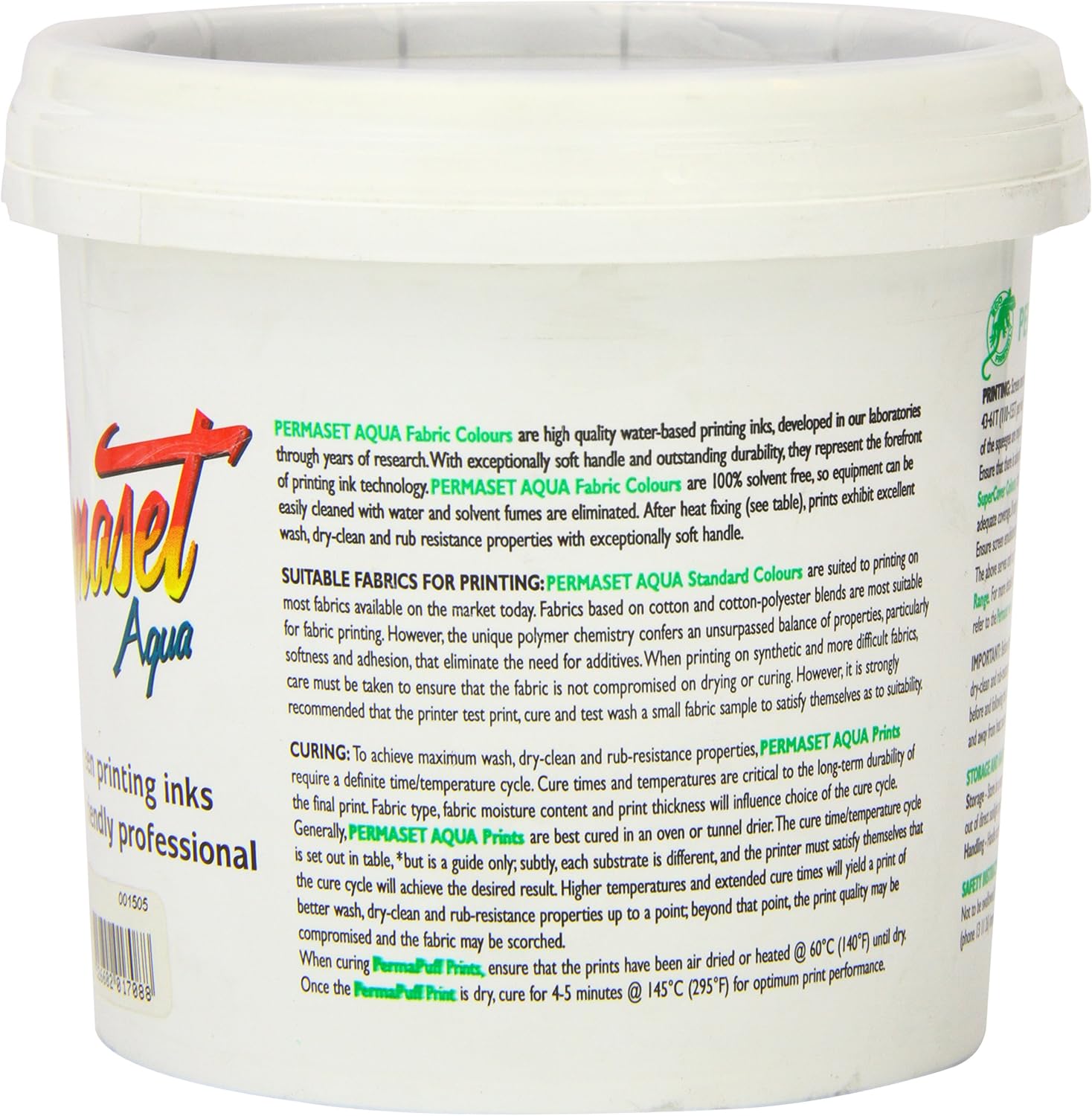 Permaset Aqua Standard 1 Litre Bright Silver - Screen Printing Ink for Fabric - Ideal Screen Printing Kit for Home Office, Starter Kit, Fabric Paint, Screen Printer and Other Fabric Ink