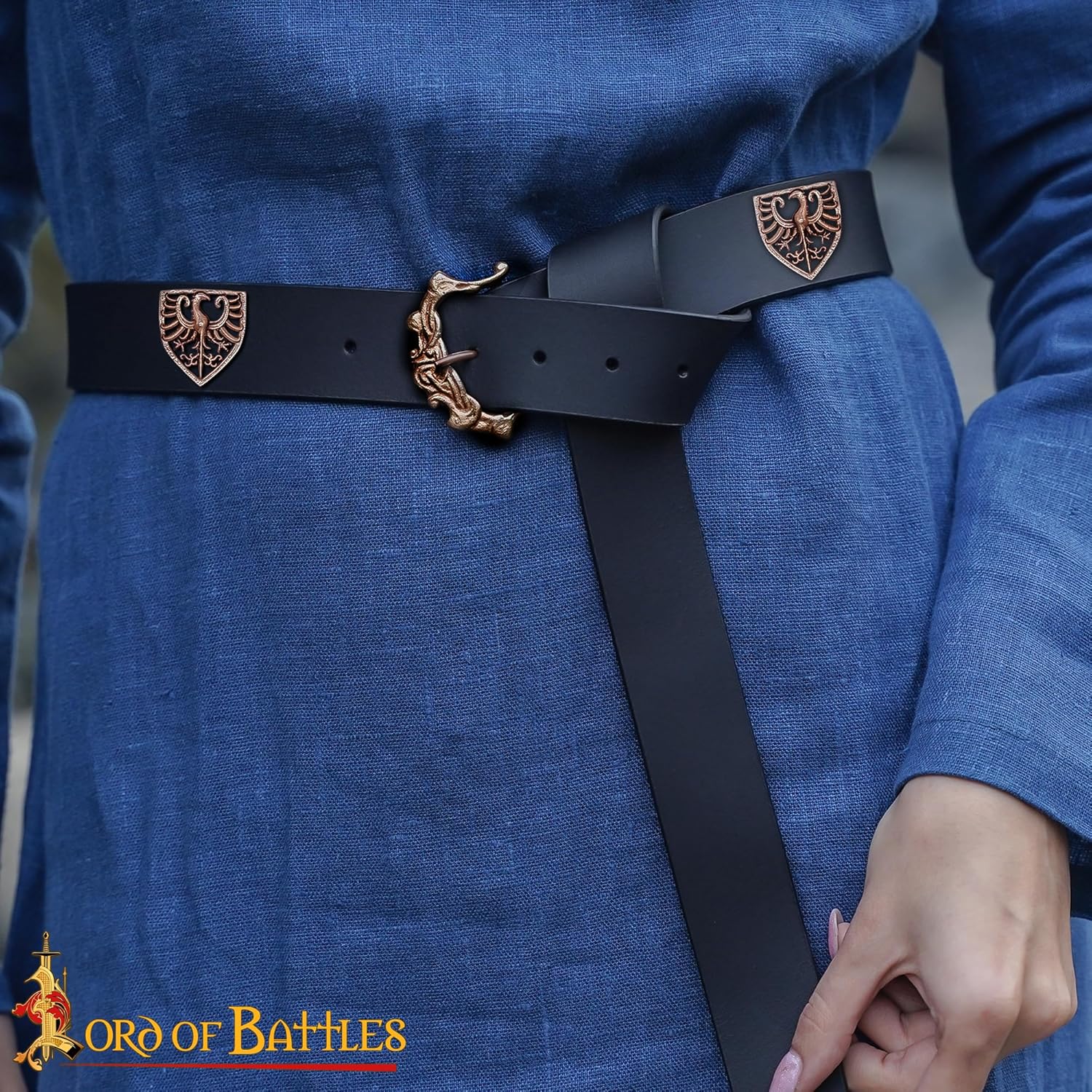 Lord of Battles Bronze Decoration Medieval Style Belt Mount Perfect for Leather Craft, Clothes, Bags- Lost-Wax Cast Bronze