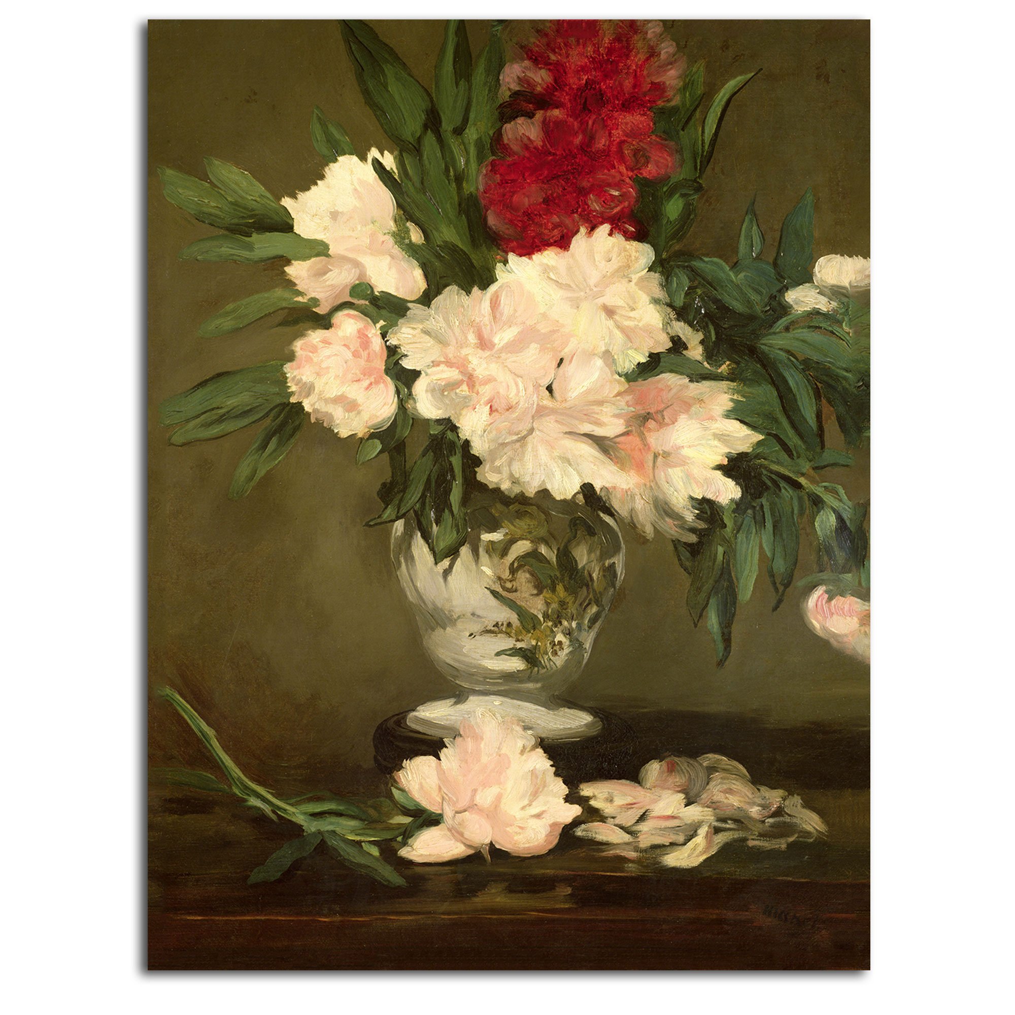 Trademark Fine Art Vase of Peonies 1864 by Edouard Manet, Unframed, Rolled Print, 14 by 19"