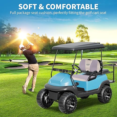 Miniatura 2 de 10L0L Fundas de asiento de carrito de golf, perfectas para Yamaha Club Car Precedent, cojín de asiento delantero original, material de tela