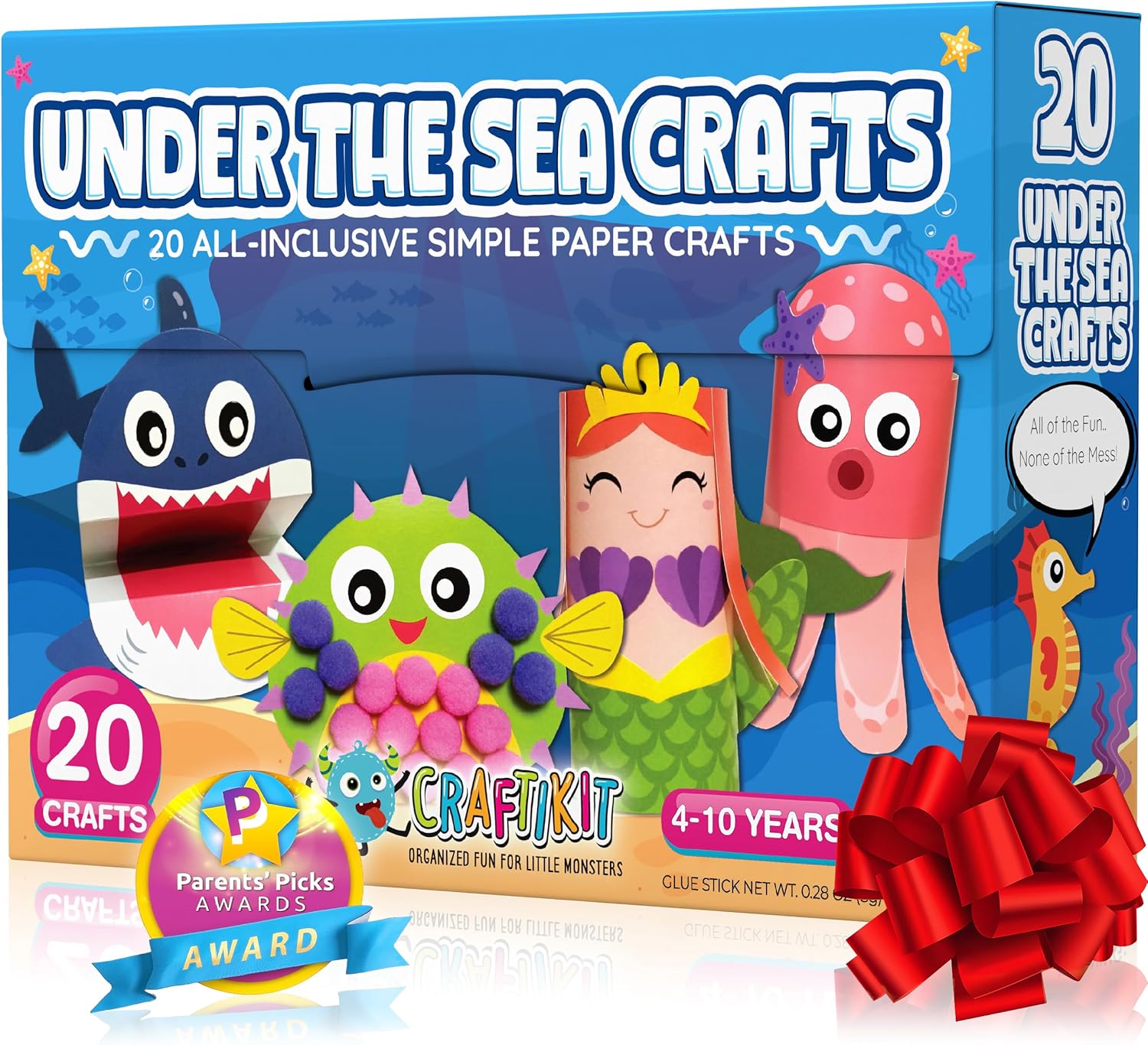 Under-the-sea paper crafts kit for kids (mermaid & sea animals) by Craftikit