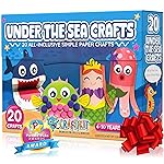Craftikit 20 Under The Sea Arts & Crafts Kits for Kids - Mermaid & Sea Animal Paper Crafts for Girls & Boys Ages 4-10 - Preschool Art Supplies & Toddler Craft Set