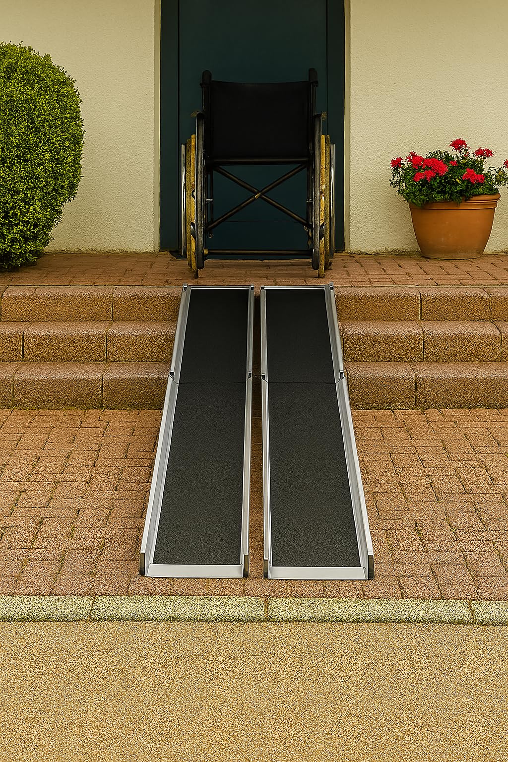 Aluminio Rampa silla aluminio Rampa Plegable Rampa telescópica (122 cm