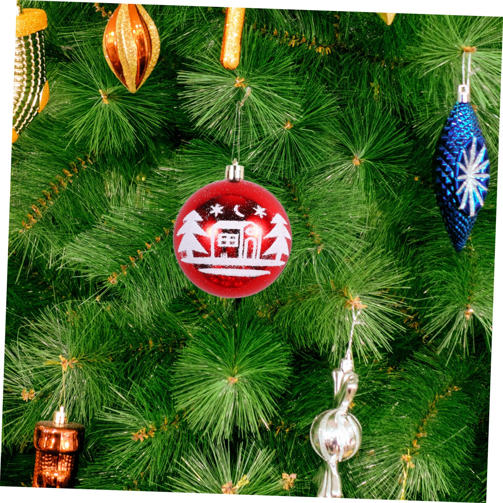 Zerodeko 4 Ensembles Ornements De Boule De Noël Arbre Lumineux De Noël Sapin De Noel Sapin De Noel en Feutrine pour Mur d'enfants Pendentif De Décoration d'arbre Plastique 6 Pièces * 4