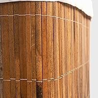 Vista 7 de Cesto rectangular de bambú plegable impermeable con tapa y asas para organizador, ropa, juguetes duraderos contenedor de lavado para fácil transporte