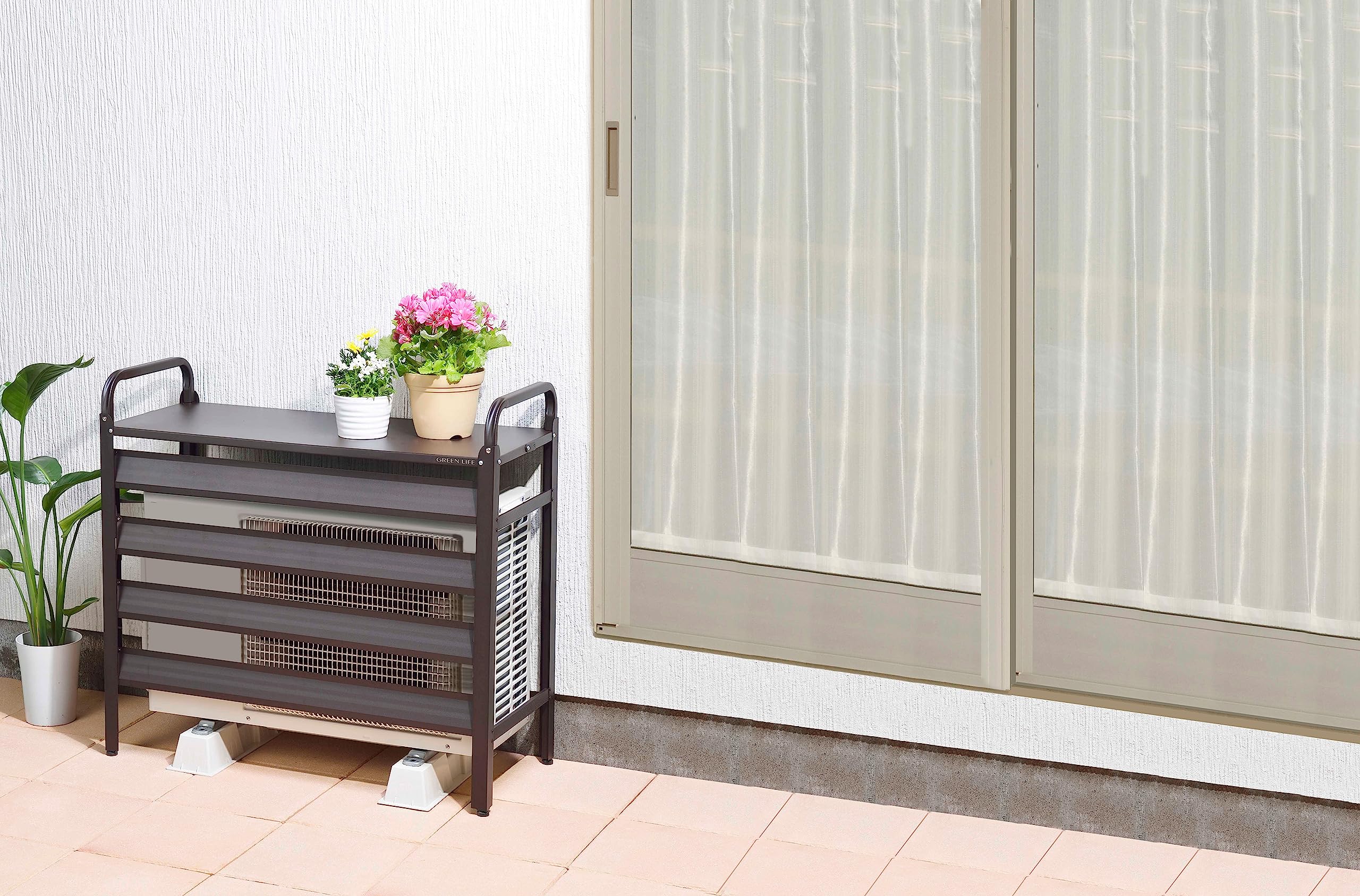 【I】グリーンライフ(GREEN LIFE) アルミ室外機カバー ブラウン ASC-85NN(BR)  室外機 カバー 目隠し【北海道・沖縄・離島不可】 Amazon | グリーンライフ アルミ室外機カバー 陽射しをガード 省エネ