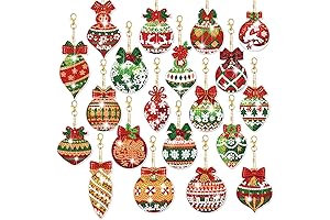 Tondiamo Christmas Balls Diamond Painting Keychain Kits for Holiday Decoration