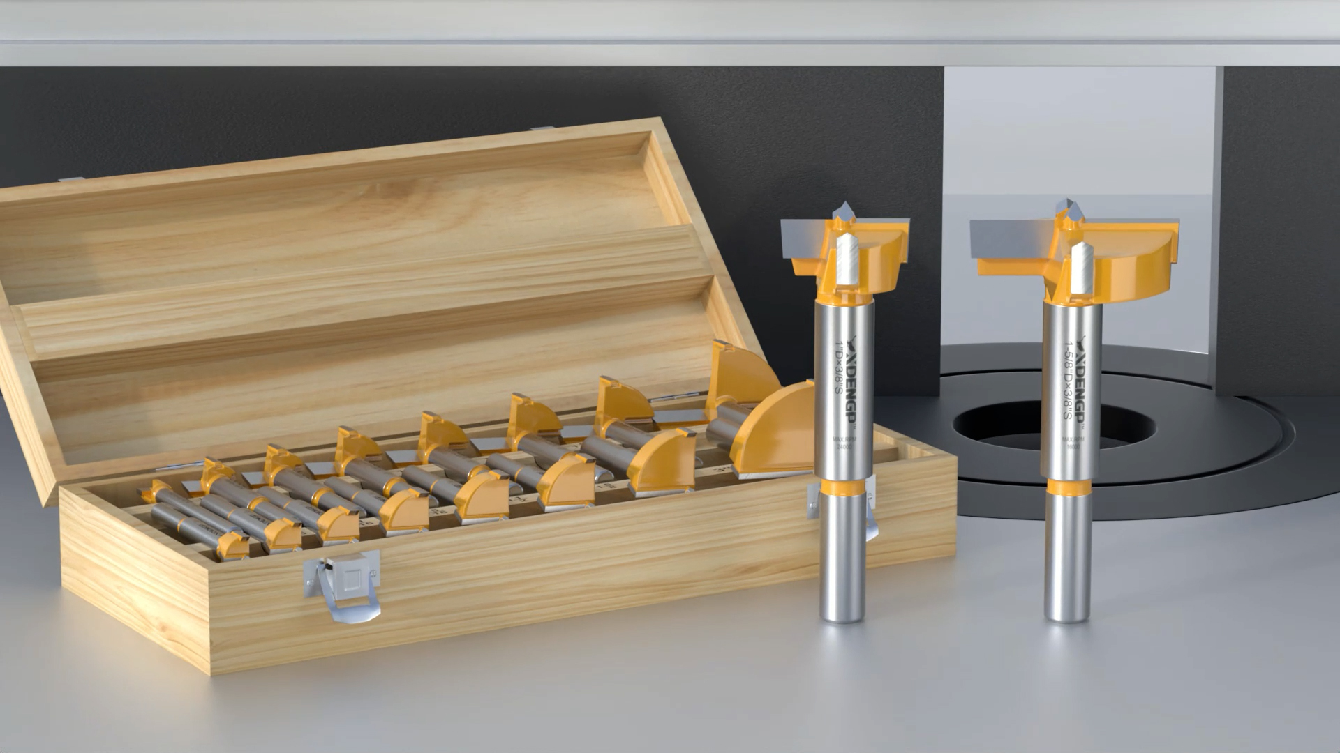 Image of 16 Pcs Forstner Bit Set, Forstner Drill Bit Set, Carbide Forstner Bit for Woodworking, Wood Drilling Hole Saw Set, Auger Opener, Hole Opener Hinge Hole Cutter for Plastic, Plywood Products