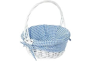 White Round Willow Easter Basket