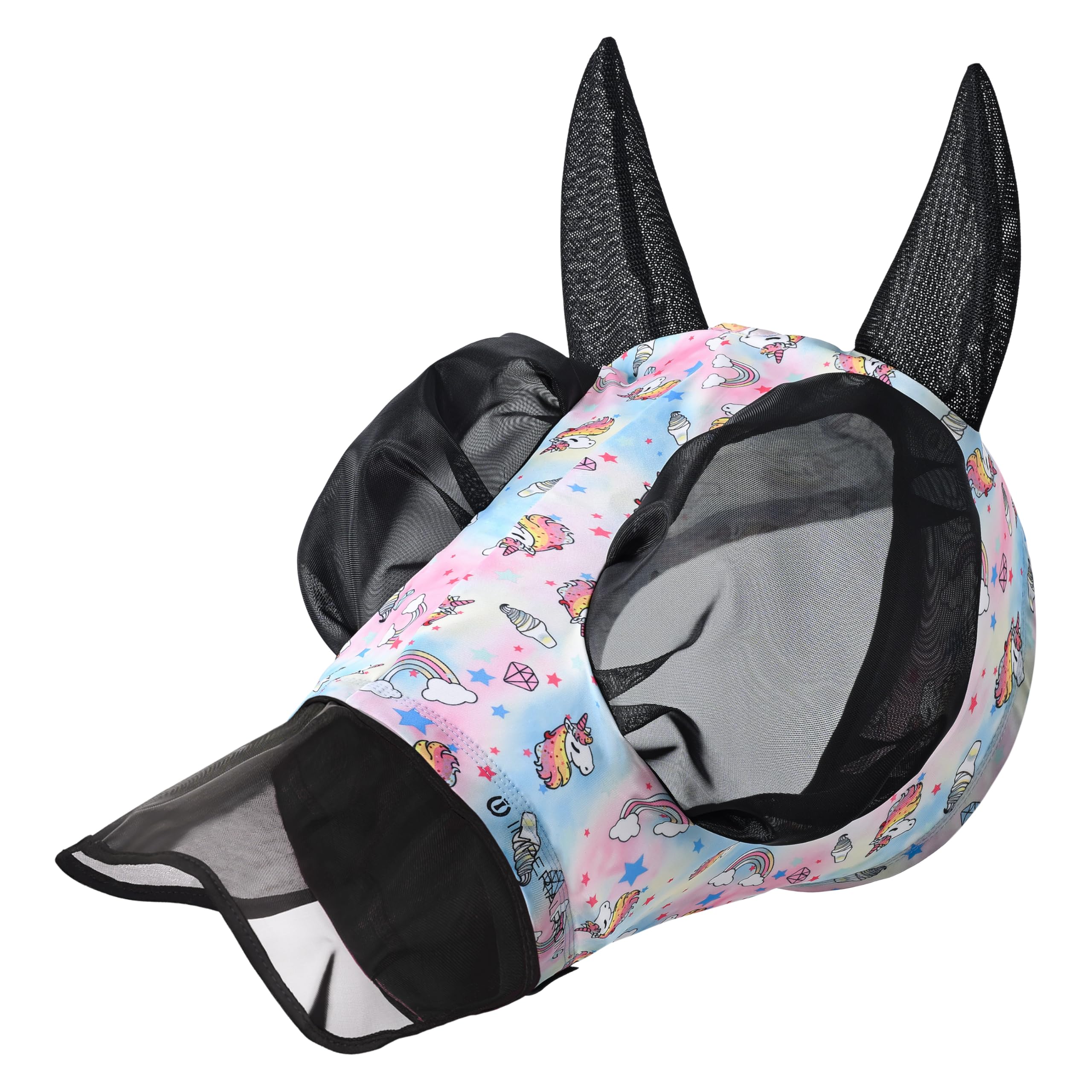 Imperial Riding Trail Ride Fly Mask with Nose Protection, Unicorn, Pony