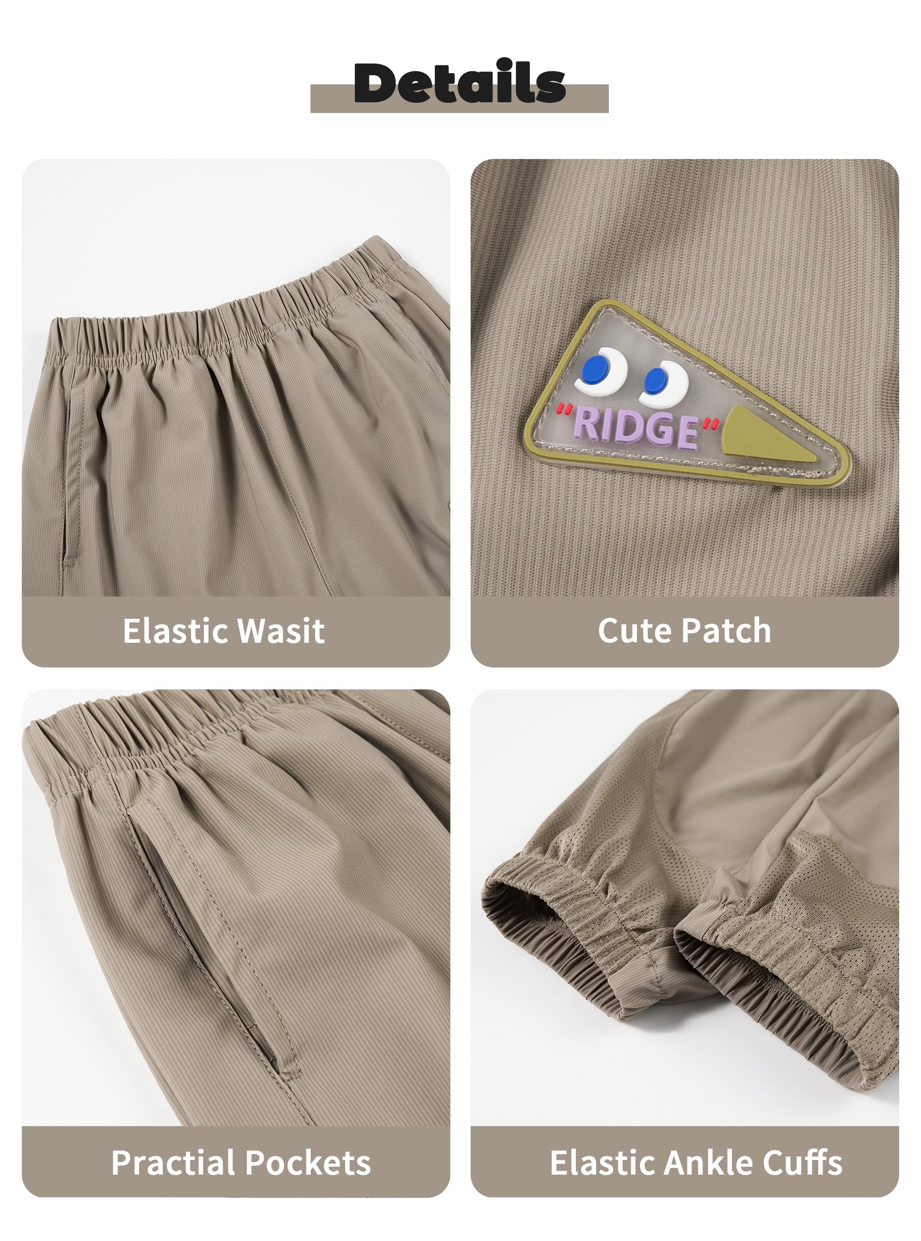 Volunboy Pantaloni da Jogging per Bambini, Jogger Leggeri Traspiranti con Tasche e Vita Elastica per Scuola, Estate, Corsa (Bimbo/Bimba)