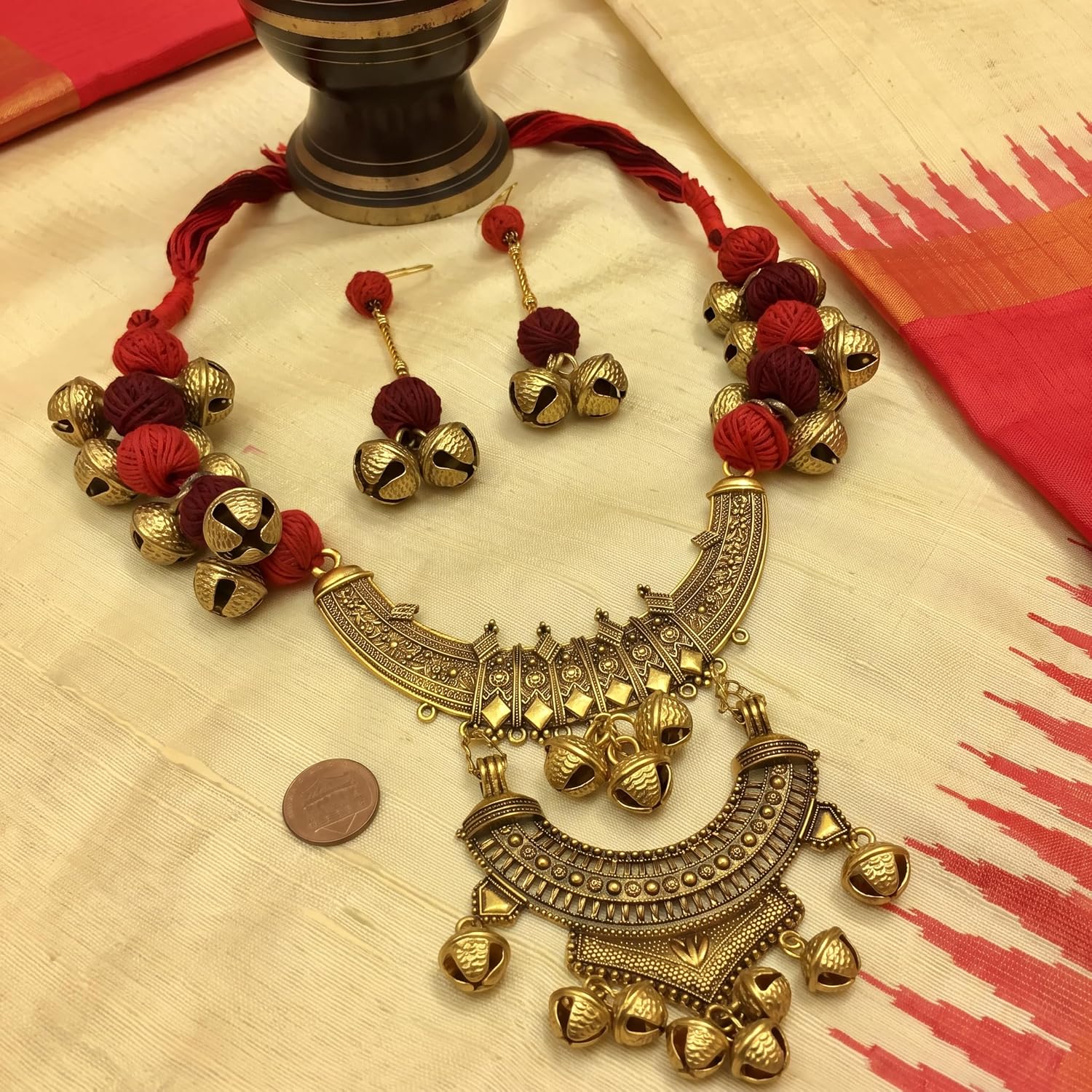 25 Pcs 25 Pcs Ghungroo Bells for Diwali Kathak, Indian Brass Bell Craft