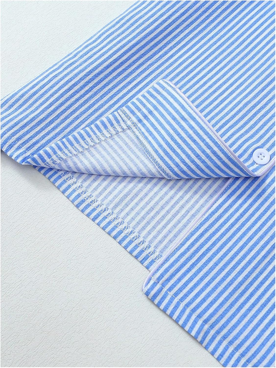 Women's Two Piece Pajama Sets Allover Print Short Sleeve Sleepwear Button Down Shirt and Bow Shorts Pj Set Loungewear - Image 4