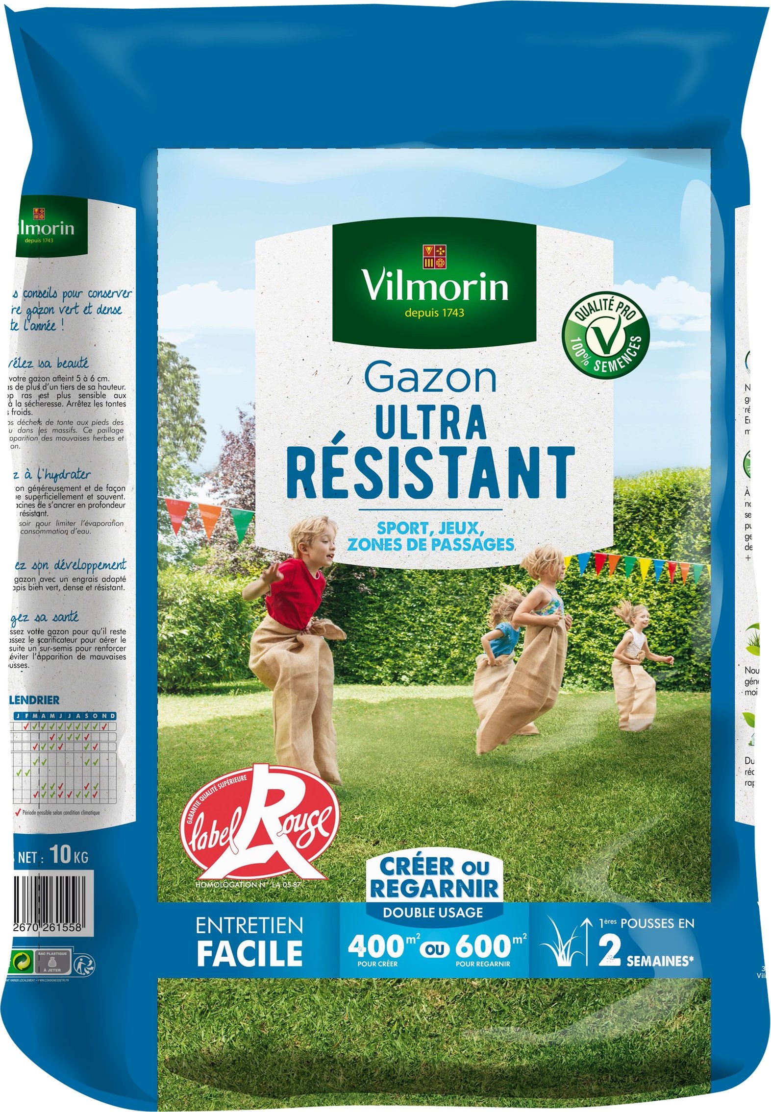 Vilmorin 4462415 Gazon Ultra Résistant, Vert, 3 kg - 4