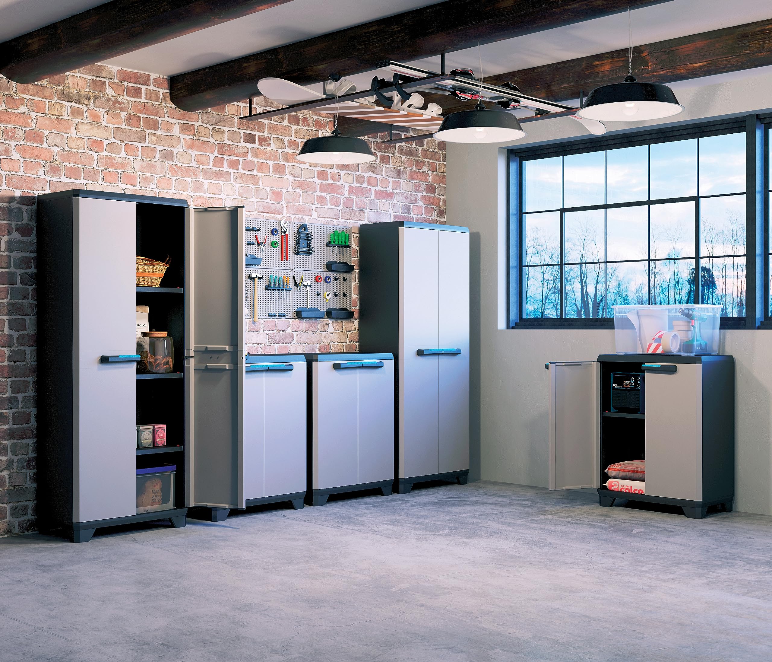 Ondis24 Kunststoffschrank Haushaltschrank Royal Multifunktionsschrank abschließbar mit Füßen 68 x 39 x 173 (H) cm, schnell aufgebaut, bewährtes Modell (173 cm, 1)