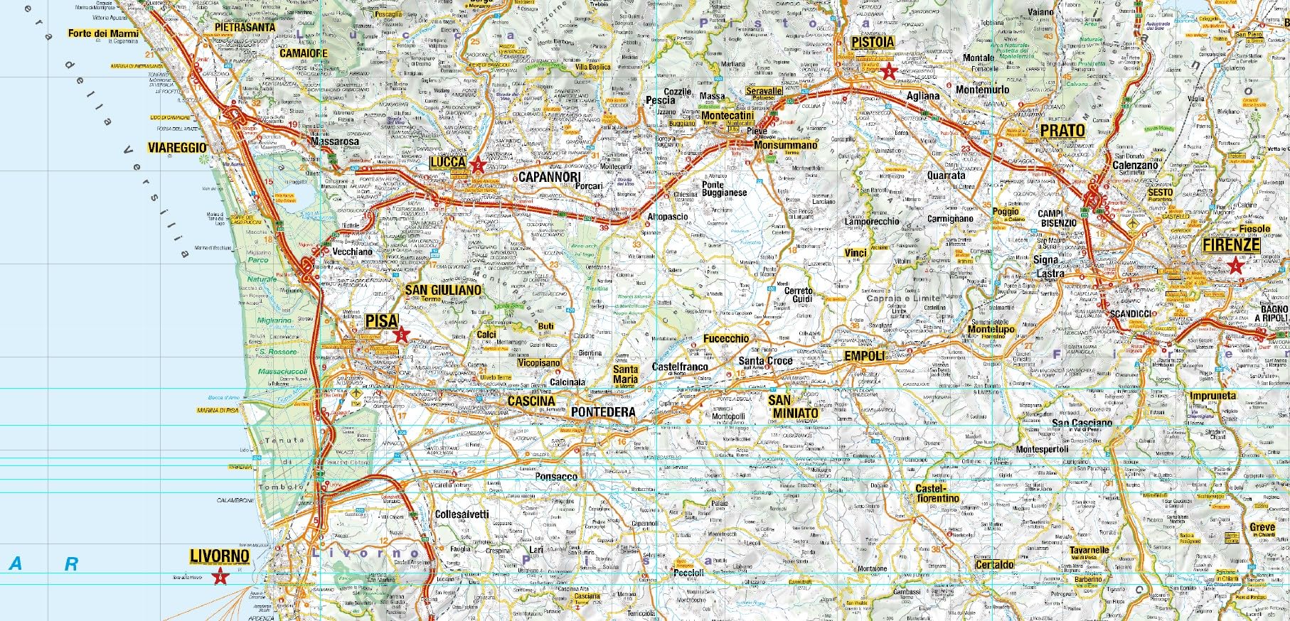 Tuscany Marco Polo Map: Straßenkarte und Autokarte mit sehenswerten Strecken, Highlights und digitaler Erweiterung: 07
