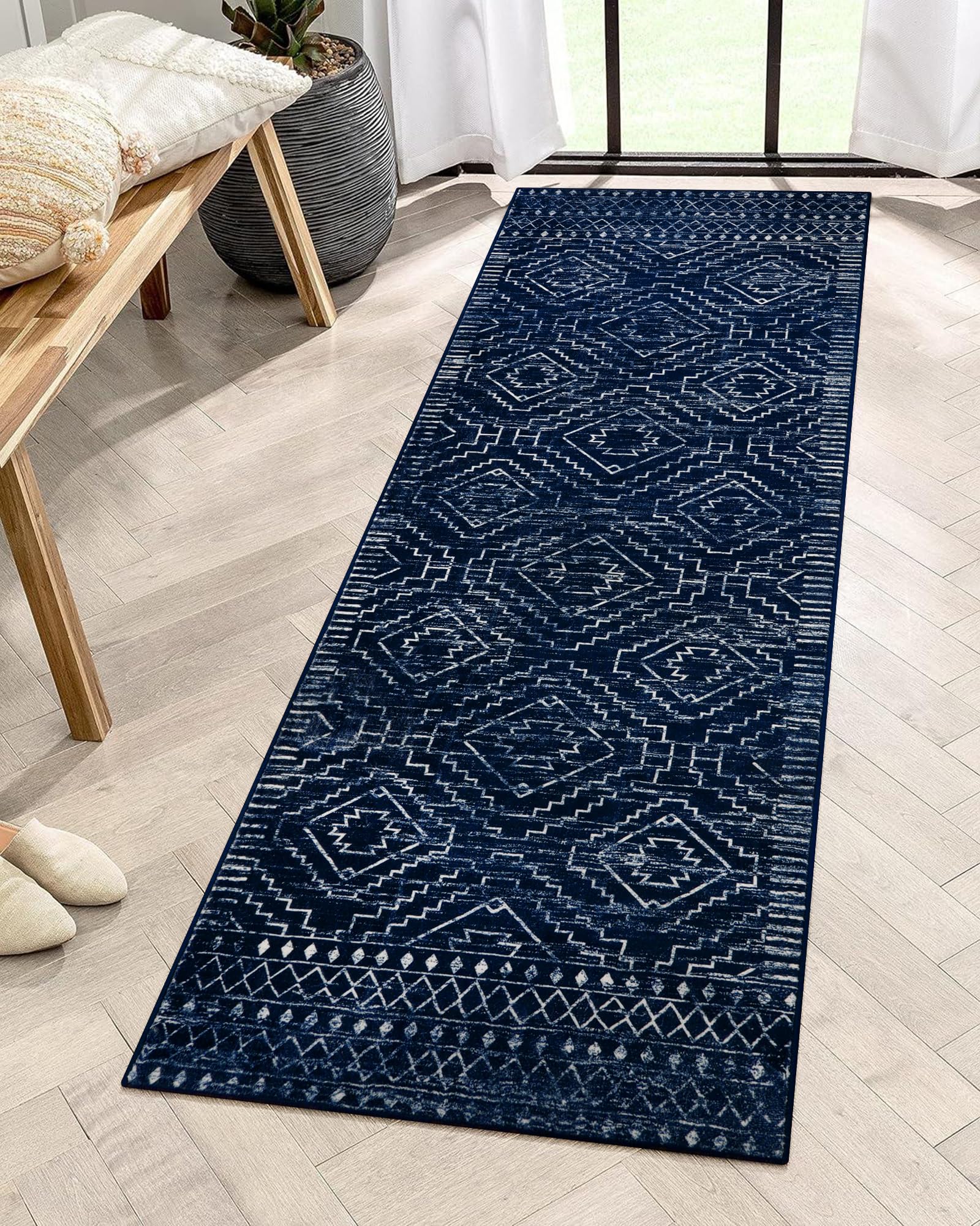 Photo 1 of Wonnitar Moroccan Runner Rug - 2'x6' - Blue