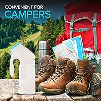 Vista 5 de Male Urinal with Glow in The Dark Lid (2 Bottles) 32 Oz Urine Bottles for Men - Pee Bottles for Hospitals, Emergency and Travel