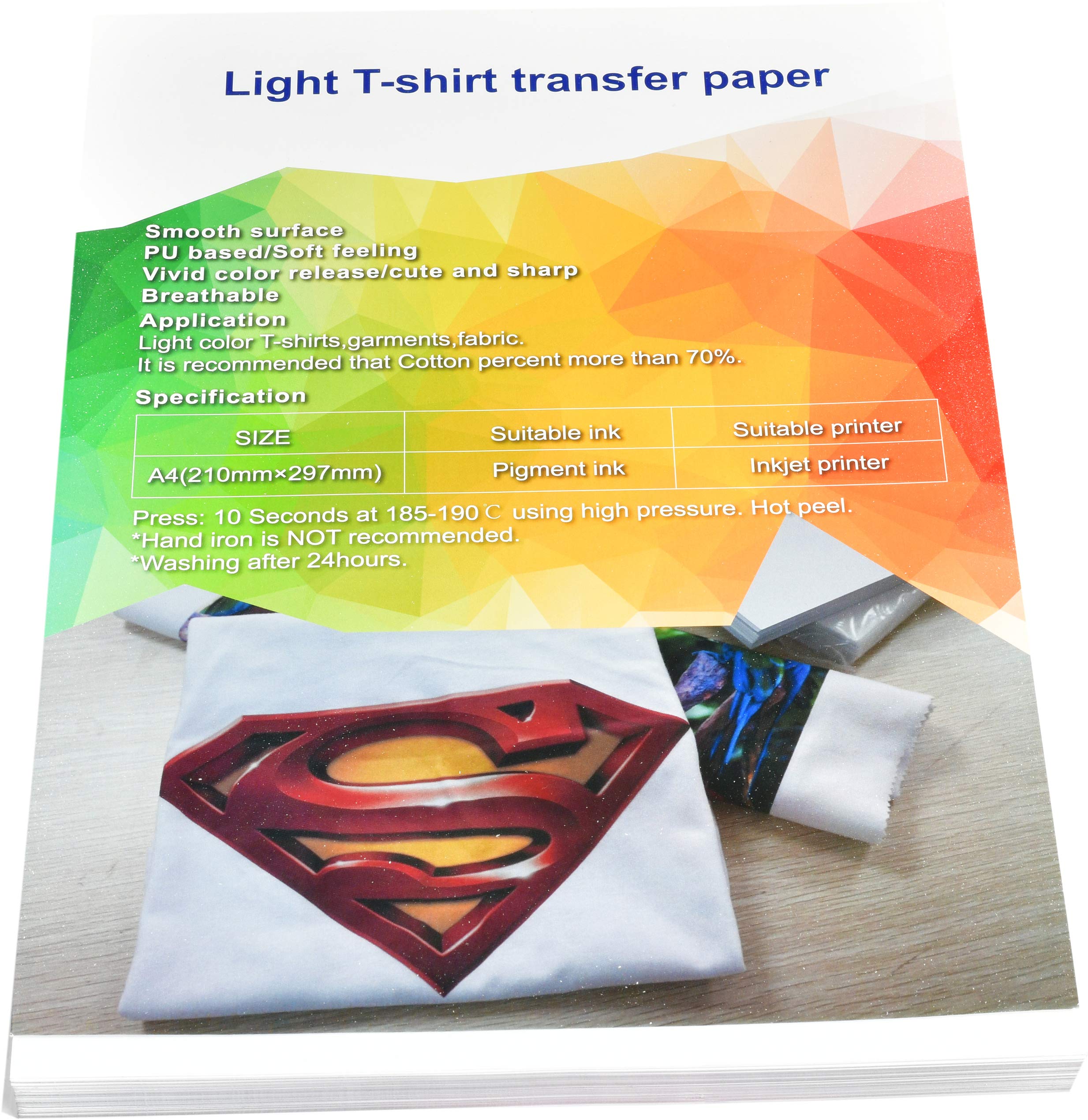 HPC Creations Light T-shirt Heat Transfer Paper-Pack of 10