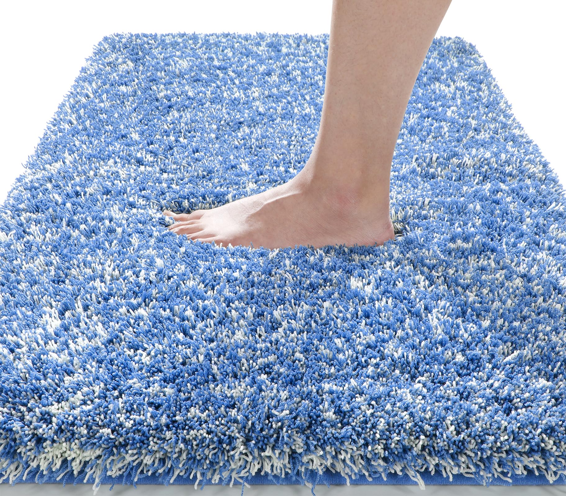 Yimobra Fluffy Plush Bath mat, Super Soft Comfortable Non Slip, Water Absorbent Microfiber Bath Mat, Dries Quickly