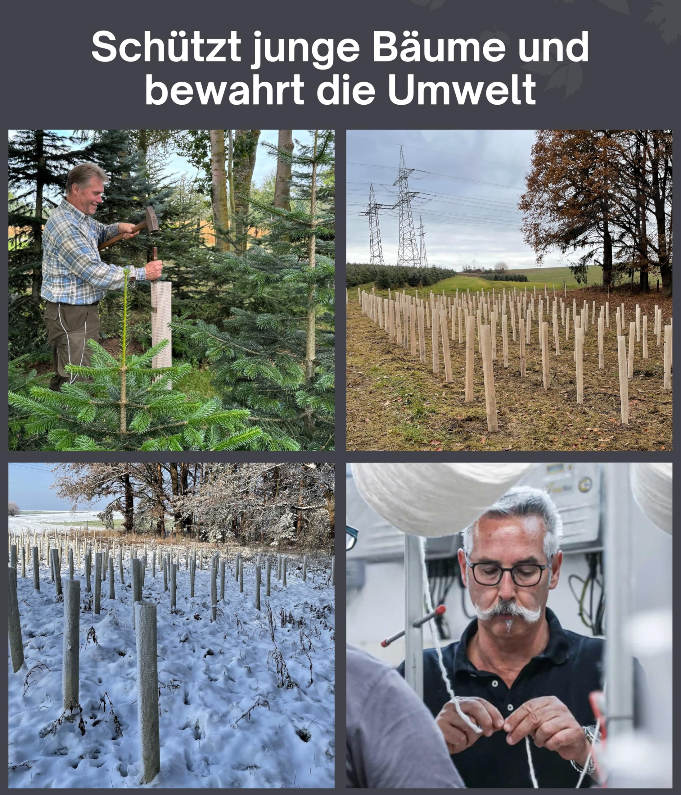 Baumschutz (25 Stück) - BIOLOGISCH ABBAUBAR - Baumschutz Wilderverbiss - Wuchshülle aus Baumwolle & Maisstärke - Fegeschutz - Baumschutz Stamm - Verbissschutz für Bäume - Easy Setup