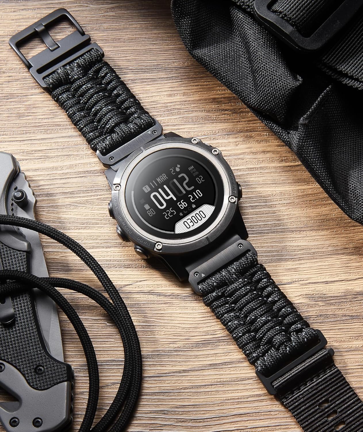 BINLUN Compatible with Garmin Watch Band 20mm 22mm 26mm, Heavy-Duty Braided 550 Paracord Nylon Sport Replacement Strap Design for Quickfit Fenix/Fit for Forerunner/for Instinct/for Quatix/for MARQ - Image 4