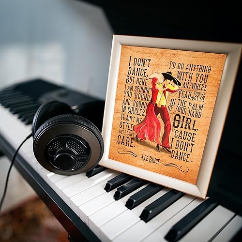 Miniatura 5 de Lee Brice - I Don’t Dance Here Song Lyric Wall Art, This Ready to Frame Music Poster Print is Good For Music Room, Office, Studio, And Man Cave Room