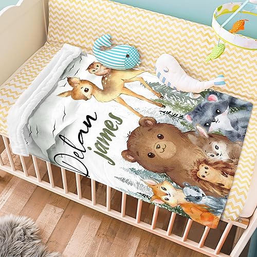 Miniatura 5 de J&SBGFT Manta de bebé personalizada para niños, manta de bebé personalizada con nombre, manta de recepción con nombre personalizado para niños