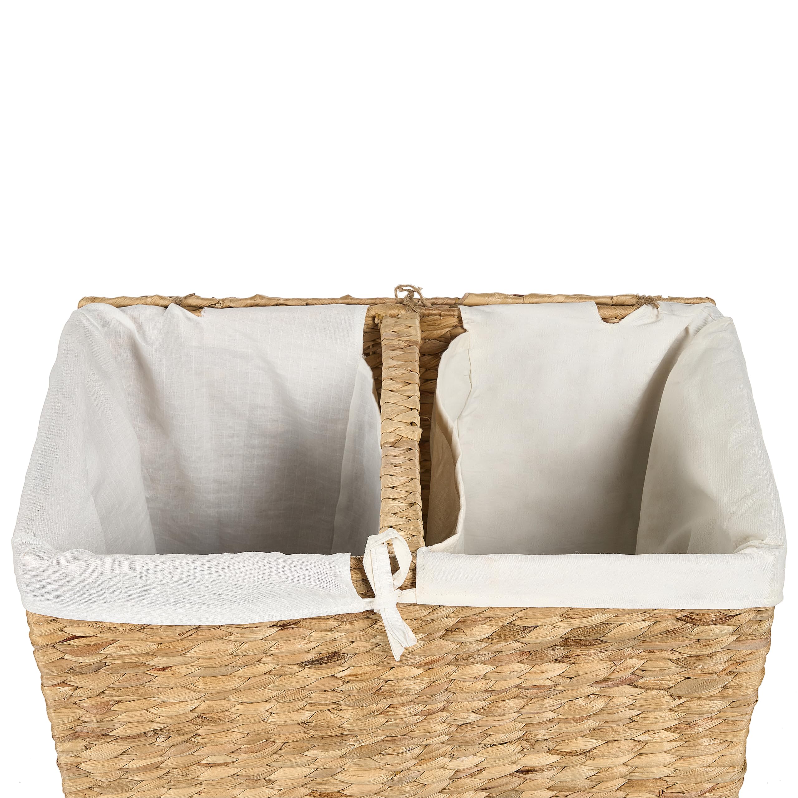 Korb aus Wasserhyazinthe natürlich/beige rechteckig 50x30 cm Wäschekorb Langson