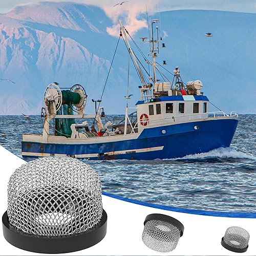 Miniatura 9 de Saillong Colador de malla de acero inoxidable de  pulgadas -14, filtro de malla inoxidable compatible con bomba Livewell, filtro de rosca MA-023