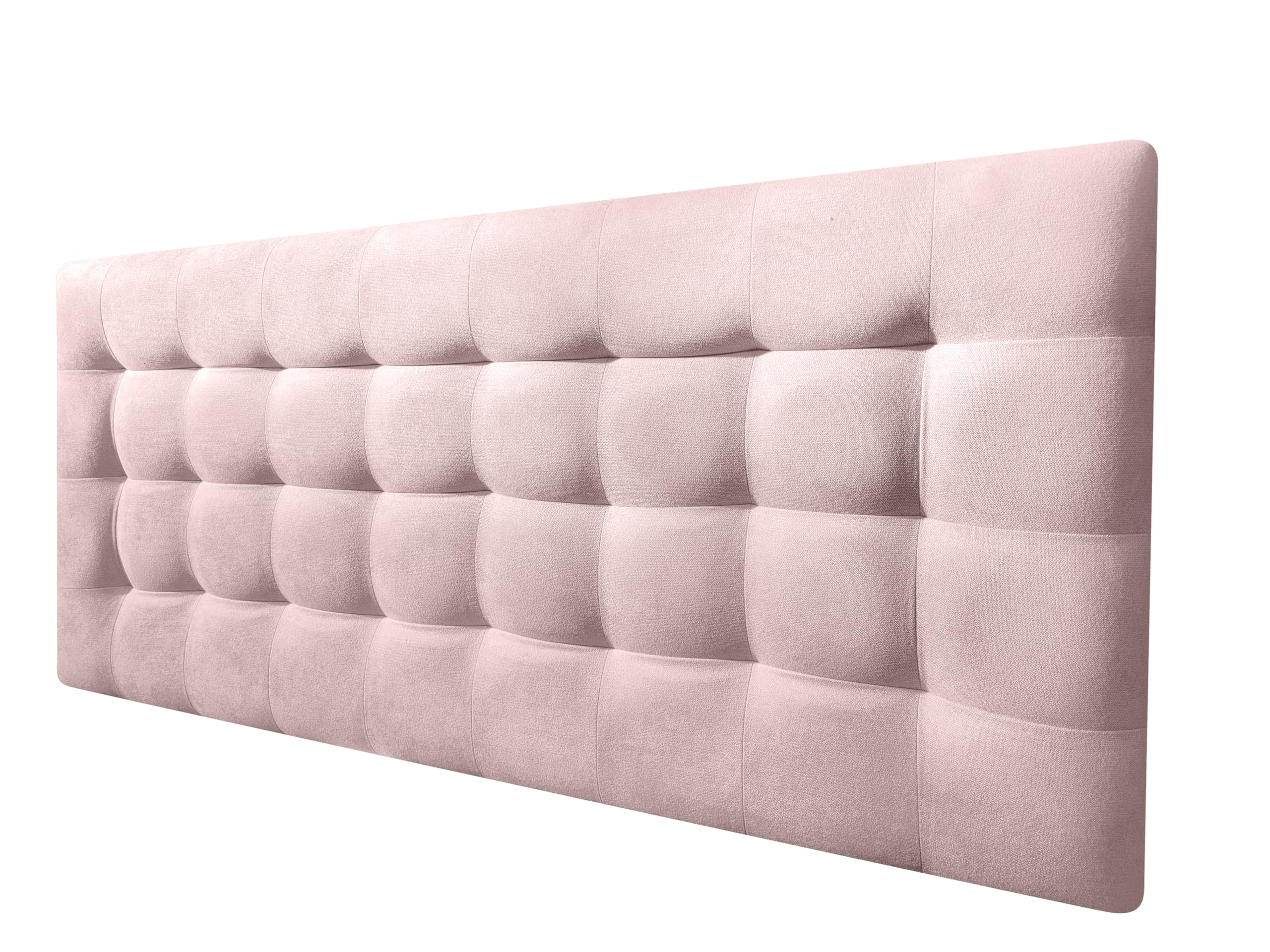 DecorQUALITY Cabecero Cama Canadá Deluxe - Cabezal Tapizado Acolchado de Tela Antimanchas - Cabecero Premium Dormitorio (Rosa Palo, 150x70)