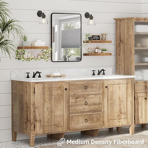 Miniatura 2 de QEEIG Estantes decorativos de baño sobre el inodoro, estante montado en la pared con hojas de luz LED, almacenamiento de papel higiénico, casa de