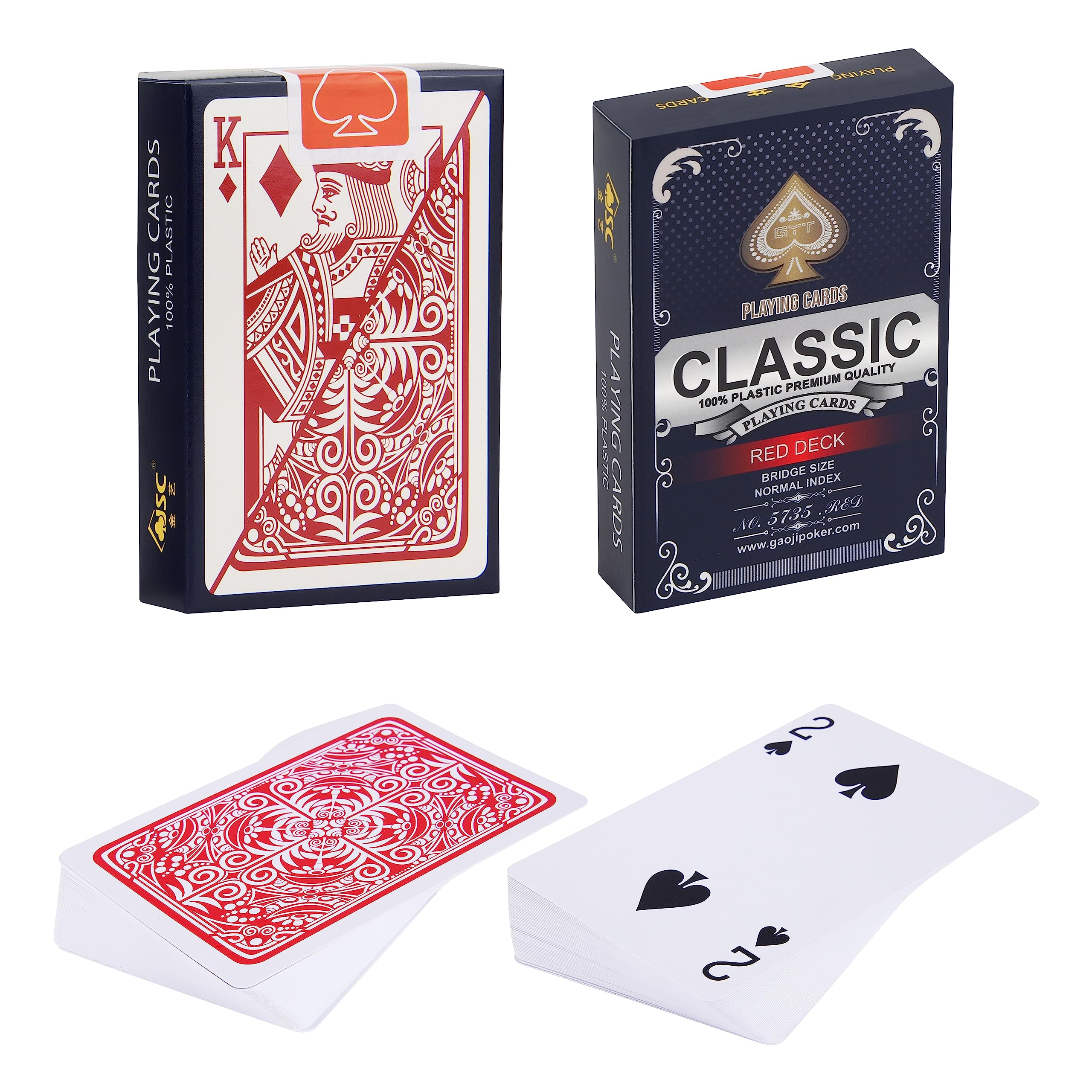 2 mazzi di carte da poker impermeabili Carte da gioco