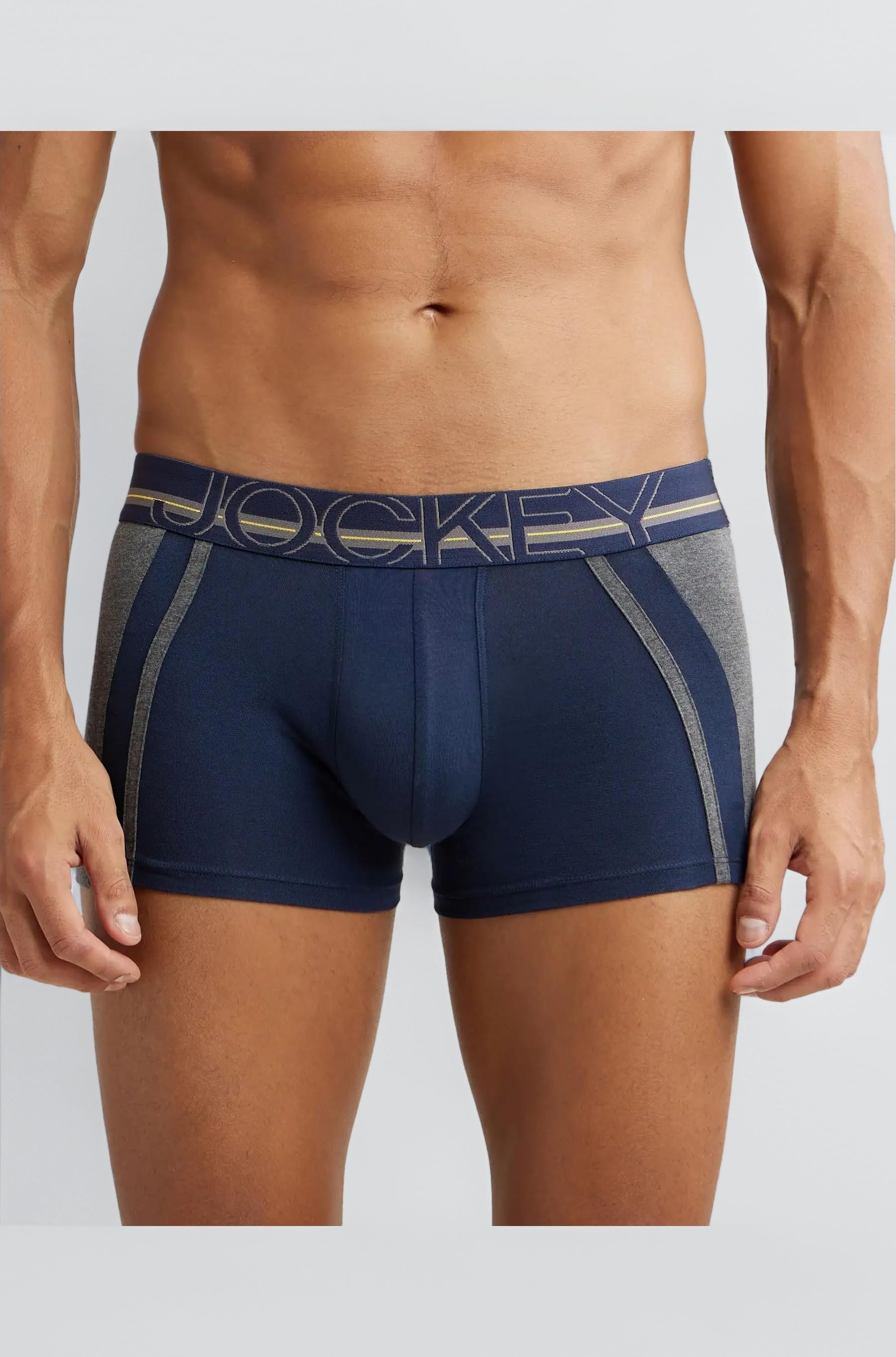 US21 Men's Super Combed Cotton Elastane Stretch Solid Trunk with Ultrasoft Waistband