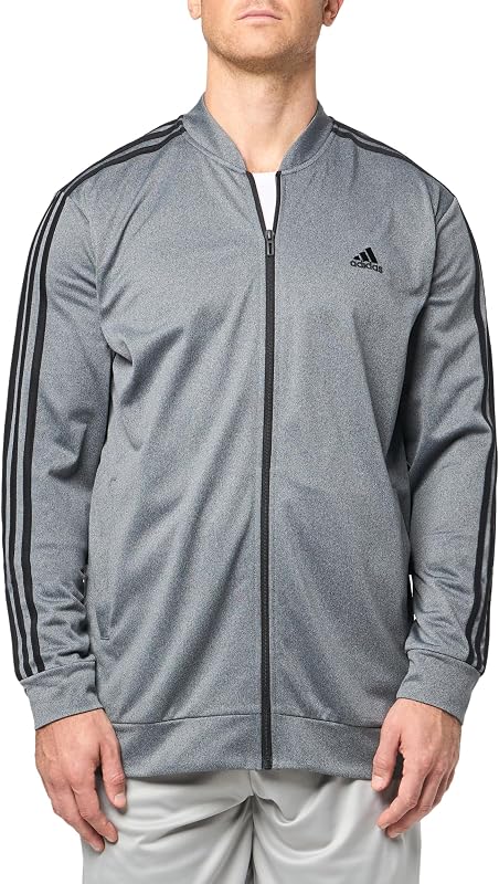 campera de tricot con cremallera completa y 3 rayas para hombre