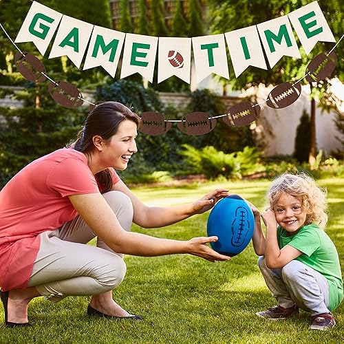 Miniatura 6 de Banners de arpillera y fieltro de fútbol, sin bricolaje, 2 unidades, pancarta de fieltro para colgar en el juego, decoración de fiesta, deportes,